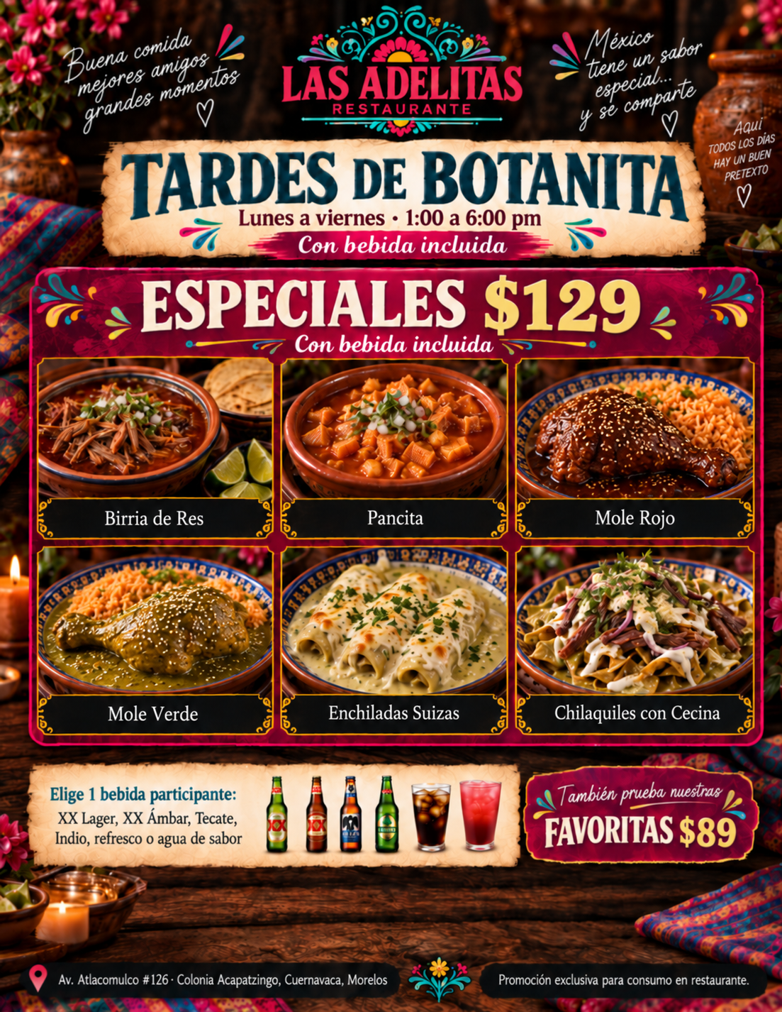 Carta de Tardes de Botanita Las Adelitas